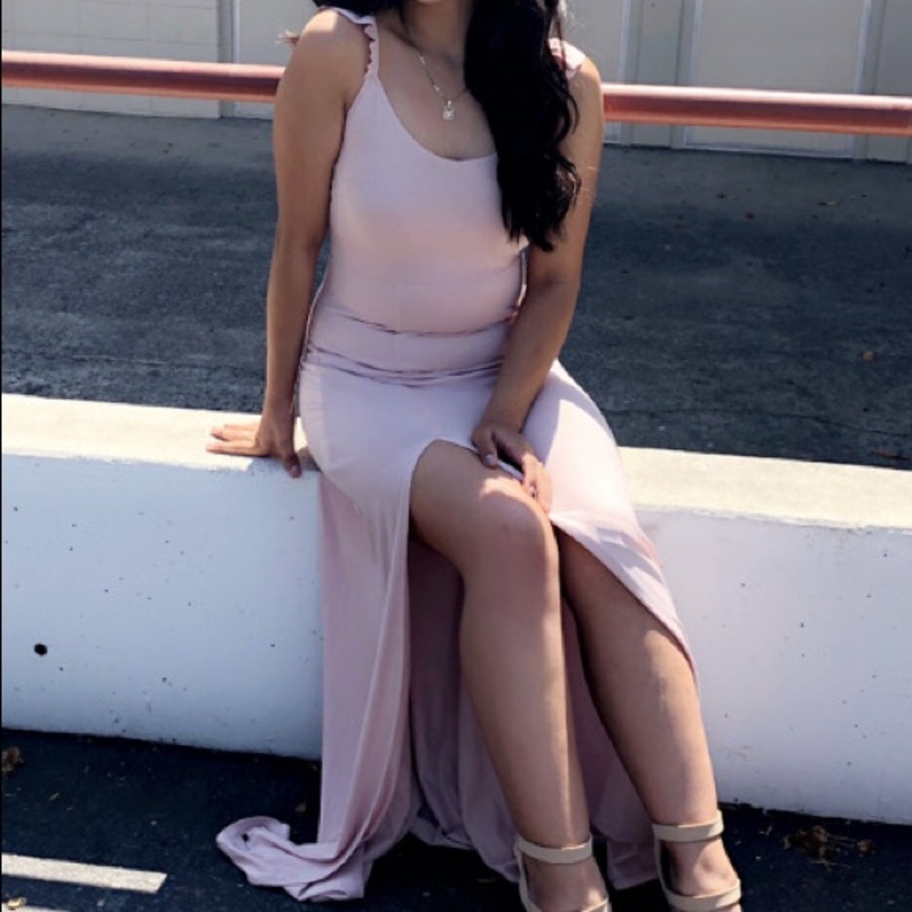 Pink Long Slit Dress - Picture 2 of 4